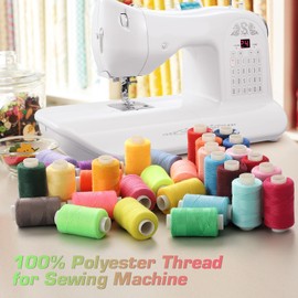 Blibly 100Pcs Bobbins Sewing Threads Kit, 500 Yard per Polyester Thread Spools, Prewound Bobbins with case, Sewing Threads for Sewing Machine, Sewing Supplies for Hand, Travel, DIY and Home, 50 Colors
