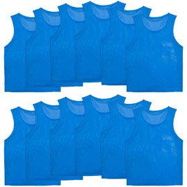 VOGRYE Pinnies Set of 12/24 Scrimmage Vests, Team Practice Sports for Child Youth/Adult, Lightweight Basketball Jersey