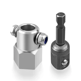 Top Wind Trailer Jack Crank Cordless Drill Adapter with 1/2 Inch Socket Adapter Bit，Stainless Steel Trailer Jack Handle Adapter Replacement