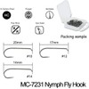 Maxcatch 100pcs Barbless Fly Fishing Fly Tying Hooks Dry Nymph