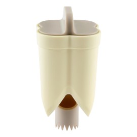 Bojueshaw Bell Pepper Cutter,Pepper Corer,Chili Corer Remover,2 in 1 Portable Pepper Core Cutting Device for Kitchen Home Family Camping(Beige)