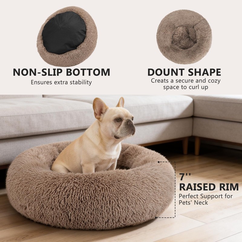MIXJOY Orthopedic Dog Bed Comfortable Donut Cuddler Round Pet Beds
