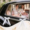 Alaoo Wedding Car Bow, 10Pcs White Wedding Bows with Double