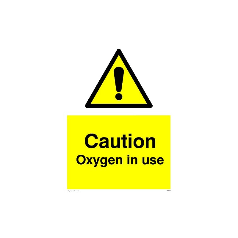 Pack of five - Caution Oxygen In Use Sign -