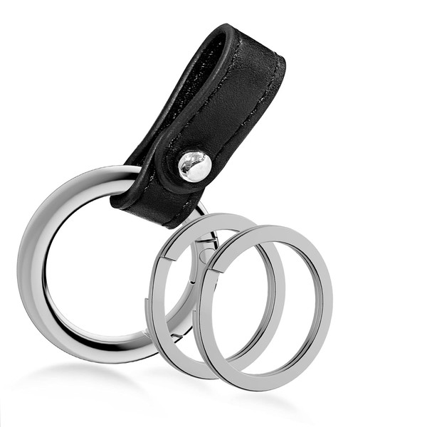 Idakekiy Zinc Alloy Key Rings Leather Part Button Key Clip