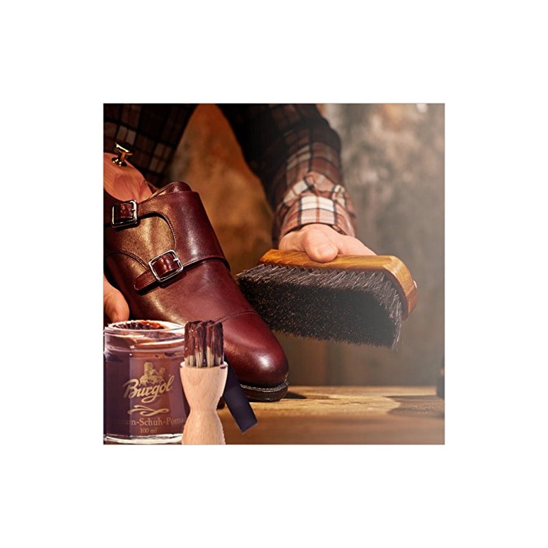 BURGOL Shoe care set with Shoe pomade-black and Pot brush