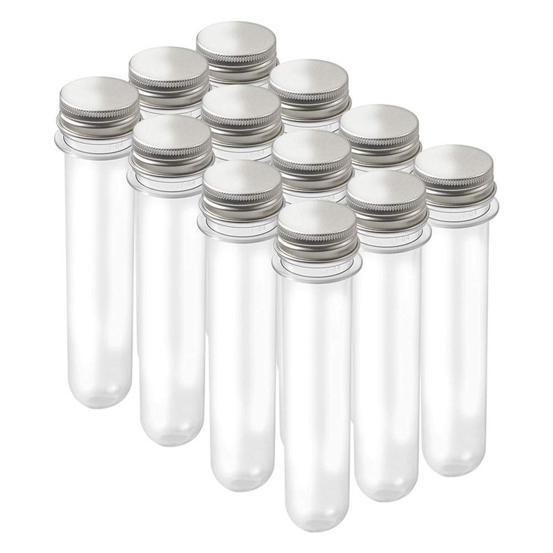 Magibeads 12Pcs Clear Tube Plastic Bead Containers with Lids 5.9