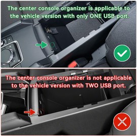 Hugeek Center Console Organizer Tray Compatible with Mazda 3 Accessories 2019-2025 2026 Armrest Storage Box ABS Console Insert Tray Container