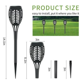 Solar Lights Outdoor,Solar Torch Lights Outdoor Flickering Flame,Garden Lights Solar Powered Waterproof, Outdoor Solar Lights for Yard, Solar Tiki Torches for Outside Patio (6Pcs)