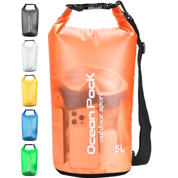 Henrycares Waterproof Dry Bag 20L 10L 5L, Sack with Phone