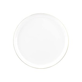 EcoQuality 8.6" inch Round White Plastic Plates with Gold Rim Design - Disposable China Like Party Plates, Heavy Duty Salad Plates, Dinner Plate, Dessert, Wedding, Serveware (110 PACK)