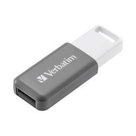 Verbatim DataBar USB Stick Compact Flash Drive with 128GB Data Storage Portable USB 2.0 Memory Stick in Grey Ideal for Laptop, PC and Notebook