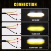 BraveWAY 3inch LED Work Light 3 Modes White/Yellow Headlight Fog