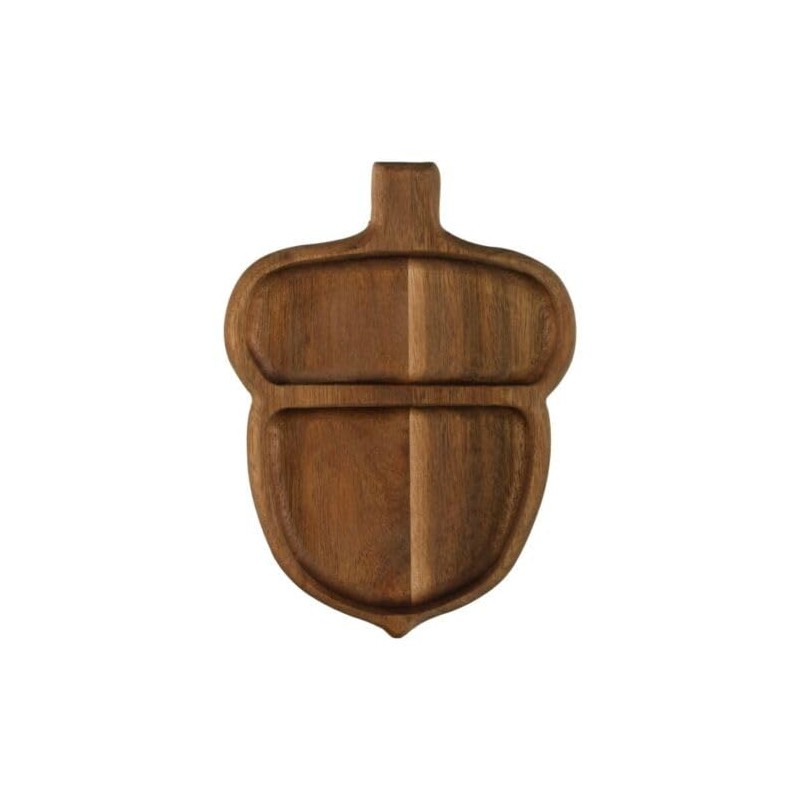 Fyne-Finds Brown Wooden Acorn Table Kitchen Nuts Nibbles Serving Portion