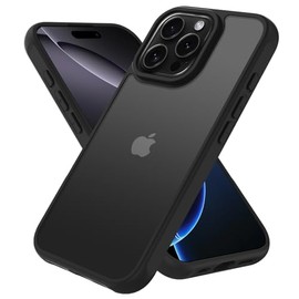 PinLiSheng Magnetic for 16 Case,Military Grade Drop Tested,Shockproof Matte Translucent Hard Back Slim Protective Case.Black Magnetic Circle (Matte Black,16 Pro Max)