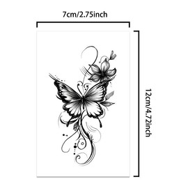 Butterfly Pattern Temporary Tattoo Sticker, 6 Counts/set Realistic Fake Tattoo Sticker, Body Art Sticker for Women & Girls