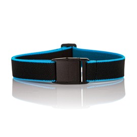 Olata Children’s Elasticated Belt with Plastic Clip Buckle. Black/Turquoise (5-15 Years)