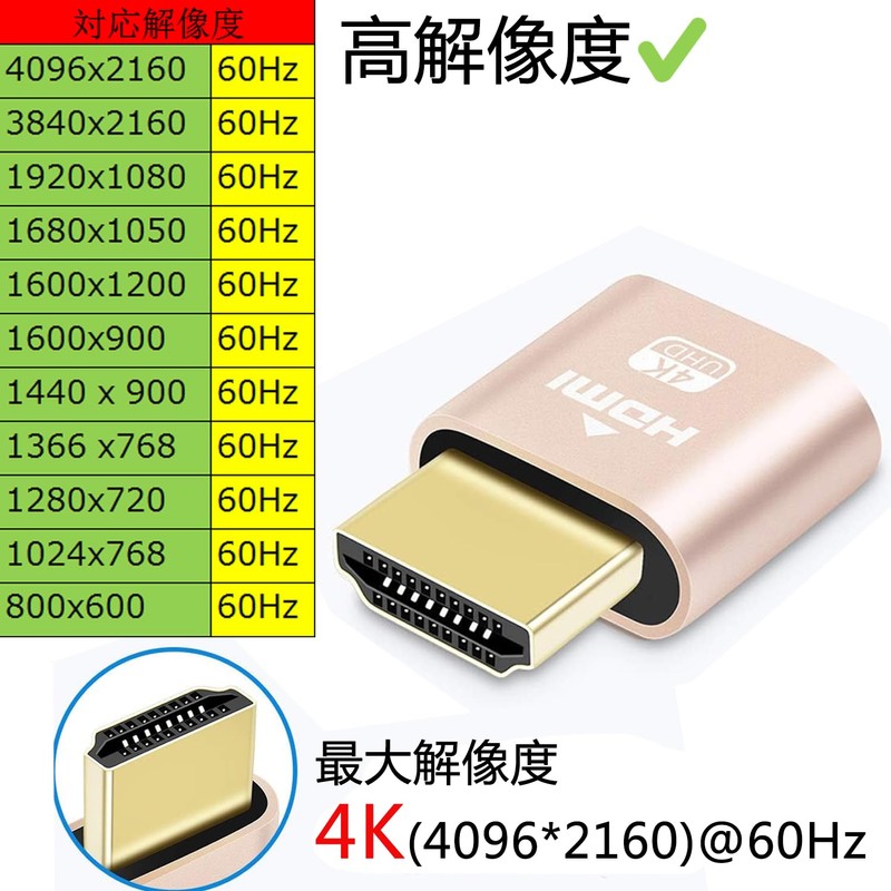 DTECH 3pcs HDMI Dummy Plug 4K 60Hz HDMI Dummy Plug