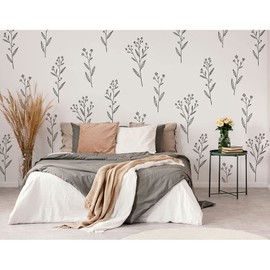 Prairie Flower Wall Pattern Stencil Kit - Wall Stencil Kit for Easy DIY Home Improvement - Cost Affective Alternative to Wallpaper - Laser Cut Stencils