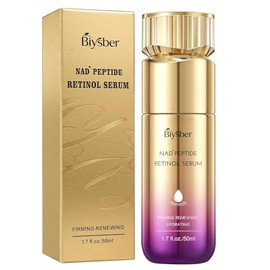 Suero peptídico de retinol para cara y cuello con NAD+, colágeno reafirmante cuidado de la piel para líneas finas, arrugas e hidratación, suero diario