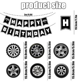 Race Car Birthday Decorations Includes Racing Cars Happy Birthday Banner and Hanging Swirls Race Car Theme Birthday Party Favors Supplies