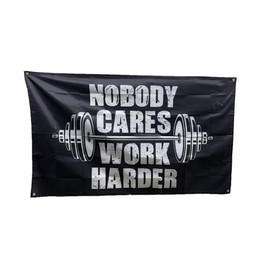 Stormflag No one cares about work, harder flags, 90 cm x 150 cm, banner for home, brotherhoods, man, cave, room decor