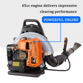 Backpack Leaf Blower, 65CC 3.6HP 2Cycle Backpack Blower Gas Powered, 635-CFM, Powerful Clearing Performance & Ergonomic Harness System, Portable Air Blower for Garden Snow Dirt Debris (Style A)
