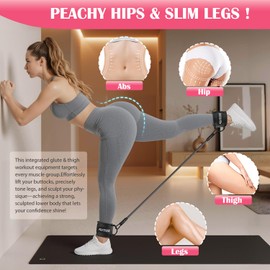 KUTIZE Ankle Resistance Bands with Cuffs & Fabric Resistance Bands Set - Legs & Glutes Workout Equipment for Women & Men, Home Gym Heavy Booty Bands for Butt, Hip, Yoga, Rehab, Pilates