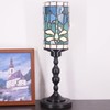 Small Tiffany Table Lamp Stained Glass Candlestick Style Table Light