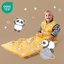 Schlummersack Baby Winter Sleeping Bag 70 cm Panda Baby Sleeping Bag with Sleeves 3.5 Tog Cotton, panda