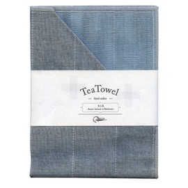 IPPINKA Nawrap Binchotan Tea Towel, Naturally Anti-Odor, Aqua x Charcoal