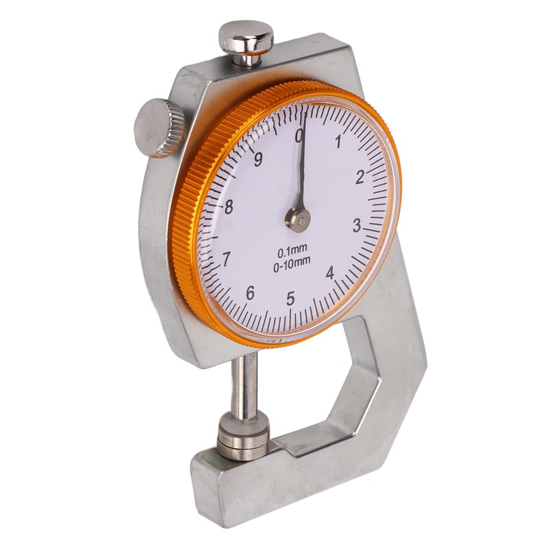 Flat Head Thickness Gauge 0 to 10mm Range Round Dial