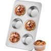 Leonyo 6-Cup Cupcake Pan, Stainless Steel Standard Size Cupcake Pans