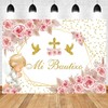 ASDCXZ 7x5ft Mi Bautizo Backdrop Boho Baptism First Holy Communion