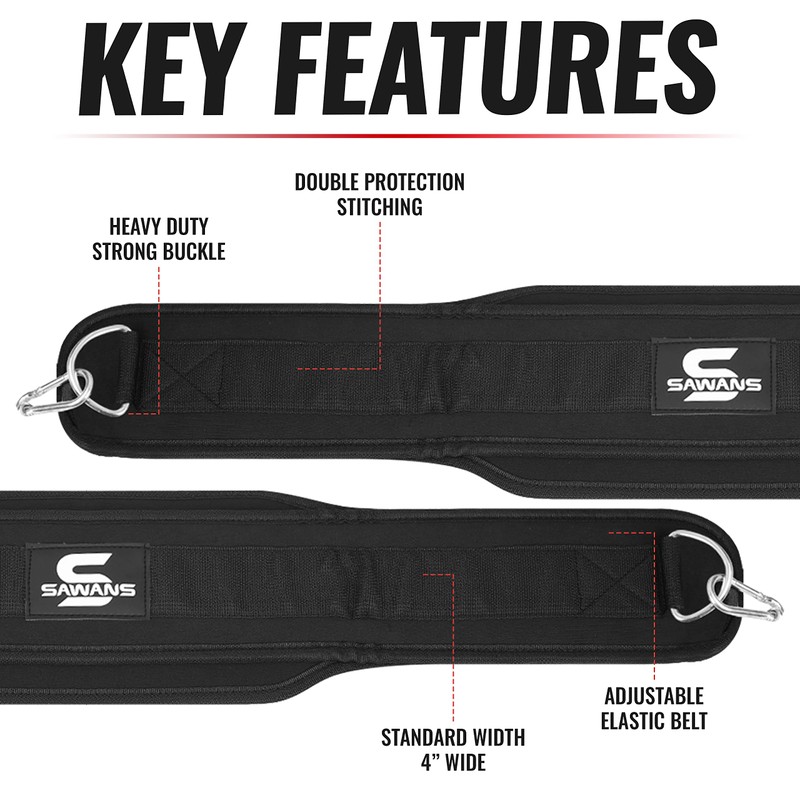 Dip Belt with 36 Inches Heavy Duty Bodybuilding Weight Lifting