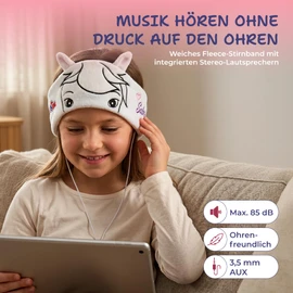 Bibi&Tina Headband Headphones for Kids - 3 in 1 Sleep Mask & Headset with Sabrina Design - Soft Fleece - Volume Limited - Ideal for Travel, School & Relaxation
