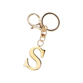 CWPFVQA 1 Piece S Letter Keychain, Beautiful Girl Keychain, Key Chain Gift, Golden Letter Keychain, gold, Modern
