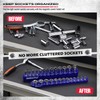 2-Piece 1/4"-Drive SAE Magnetic Socket Organizer Set (Holds 26 Sockets)
