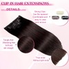 POGINJA Clip in Hair Extensions Real Human Hair, Remy Human