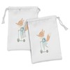 Ambesonne Fox Fabric Pouch Set of 2, Happy Animal with