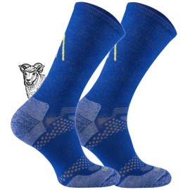 TODO BP Merino Wool Hiking Socks for Men, Women and Children, Trekking, Breathable, Anti-Blister, Made in the EU, blue