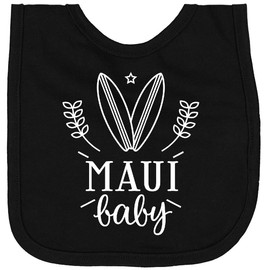inktastic Maui Hawaii Baby Surfing Newborn Bib Black 2e743