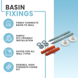 CranPlas Basin Wall Fixing Kit | Connects Basin to Wall Stud or Block | Easy Install for DIY & Pro Plumbers | Universal Outlet for UK Fittings | Push-Fit or Solvent Weld Pipes | Leak & Heat Tested