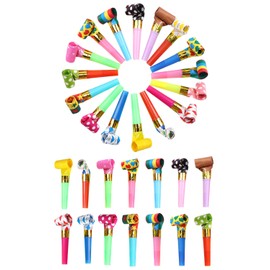 QLEUIFT Party Horns, Pack of 30, Funny Whistles, Blower, Noise Maker, Used for Party (Iridescent Colours)