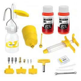 Enajucy Hydraulic Brakes Bleed Tool Kit for Mountain Bike - Bicycle Hydraulic Disc Brake Change Kits Repair Tools with Funnel Tube Screwdriver Wrench Adapter Filling Connector (with 2 Oil)