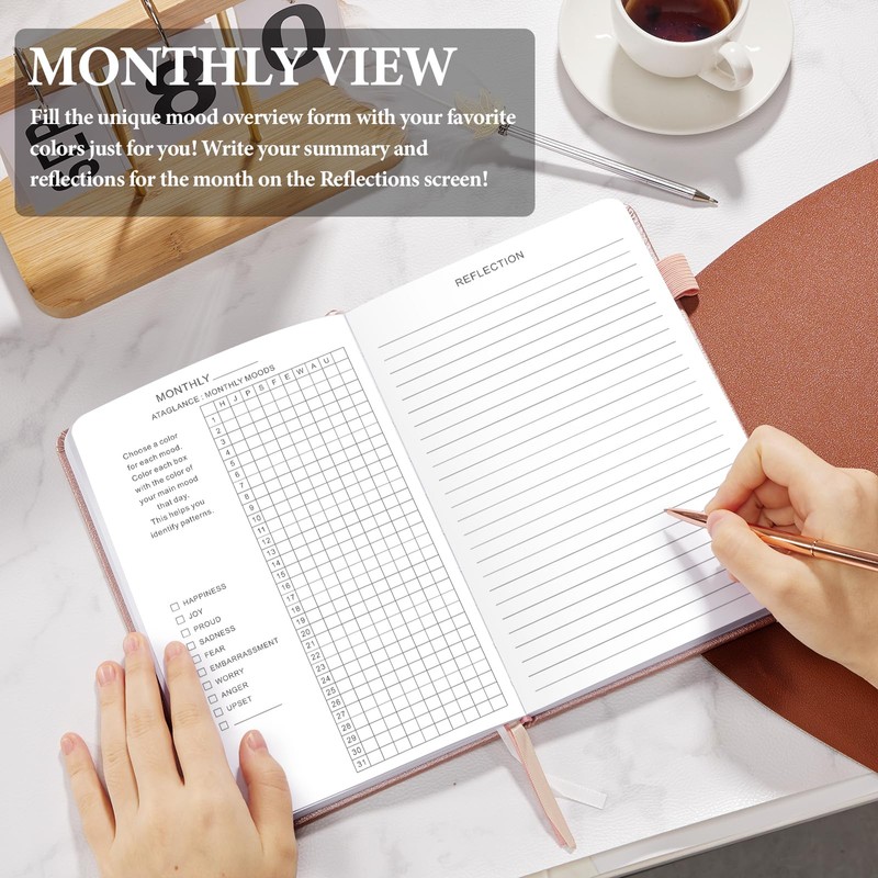 JUBTIC Mood Tracker Journal, Mental Health Journal for Women, 100-Day