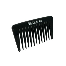 Pegasus 502, 9in Hard Rubber Wide Tooth Handle Comb, Handmade, Seamless, Smooth Edges, Anti Static, Heat and Chemically Resistant, Wet Hair, Everyday Grooming Comb | Peines de goma dura - Black