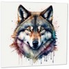 Wolf Head Greeting Card - Watercolour Wolf Card 145mm x