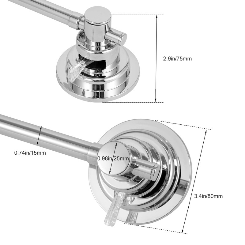 Suction Cup Towel Bar for Shower, 15.75''-25.6'' Adjustable Stainless Steel