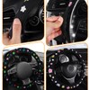 Steering Wheel Cover Cute Flowers, 2 Pieces Universal Car Steering